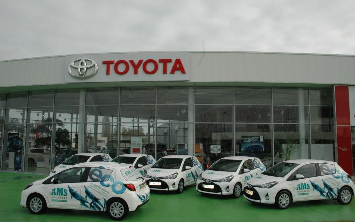 AMS Propreté, propriétaire de 6 Yaris HSD stickées à leur image.