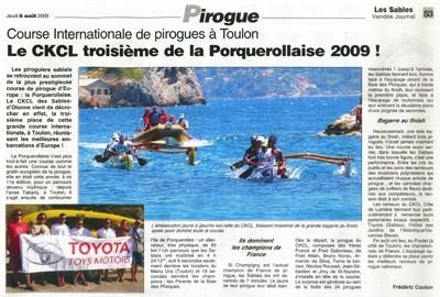 L'équipe Sablaise 3ème sur la Course Internationale de Pirogues à Toulon!