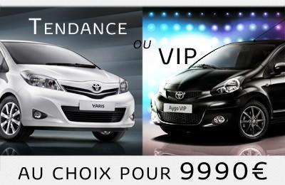Toyota Yaris Tendance et Aygo VIP à partir de 9 990€